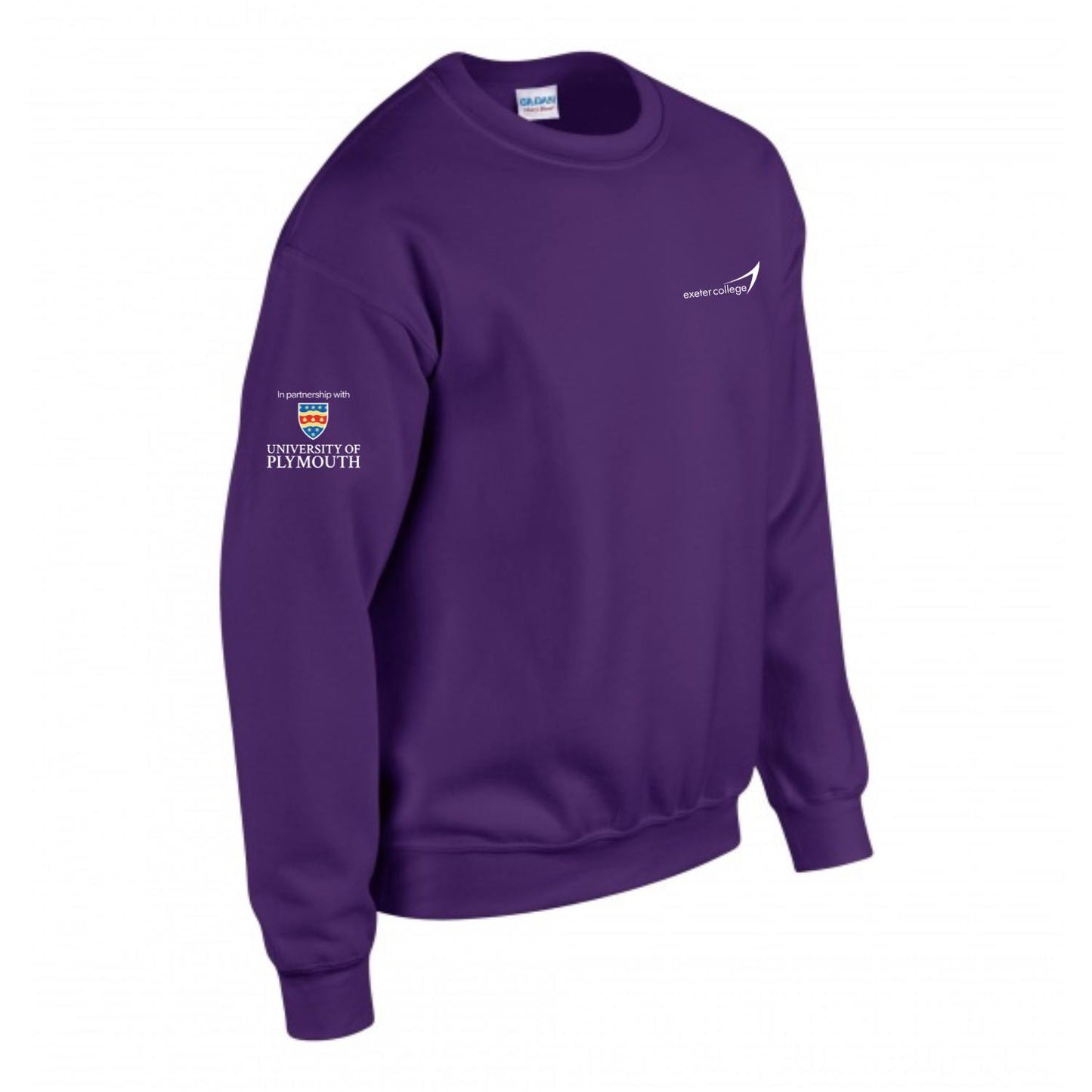 Exeter College Crewneck w/ University of Plymouth Sleeve Logo