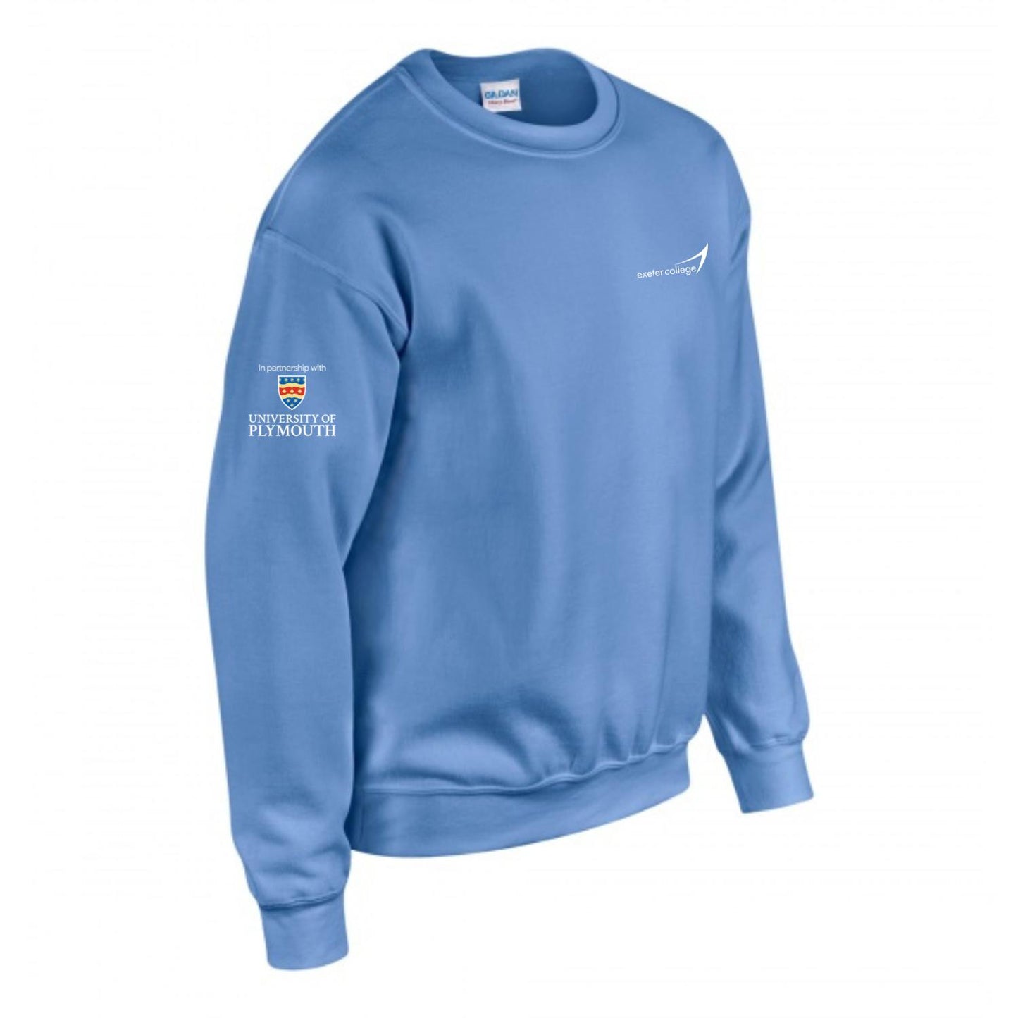 Exeter College Crewneck w/ University of Plymouth Sleeve Logo