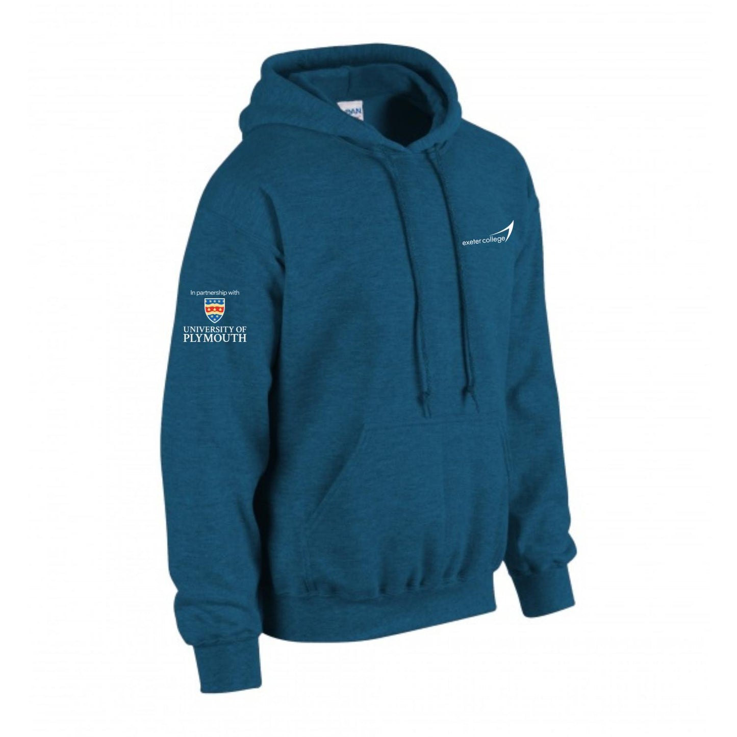 Exeter College Hoodie w/ University of Plymouth Sleeve Logo