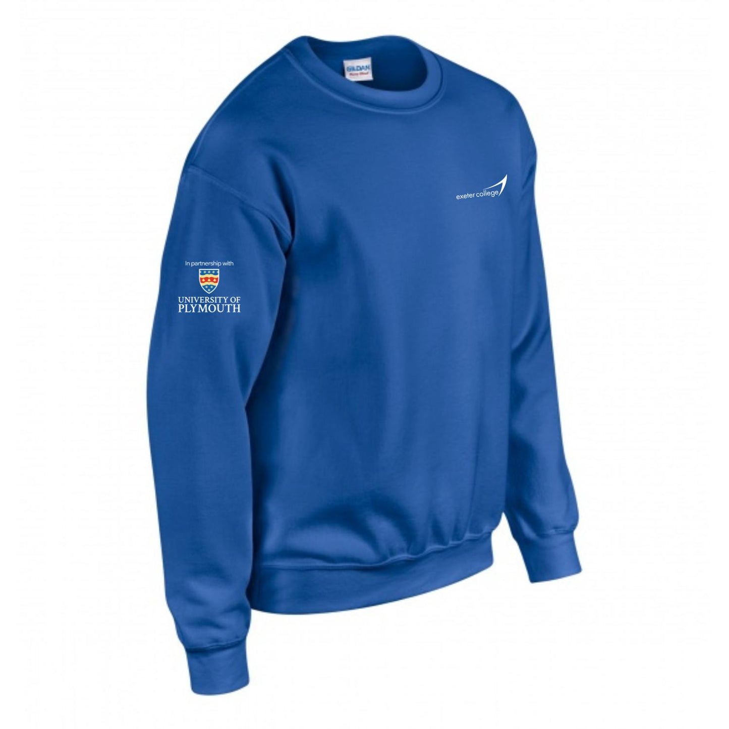 Exeter College Crewneck w/ University of Plymouth Sleeve Logo