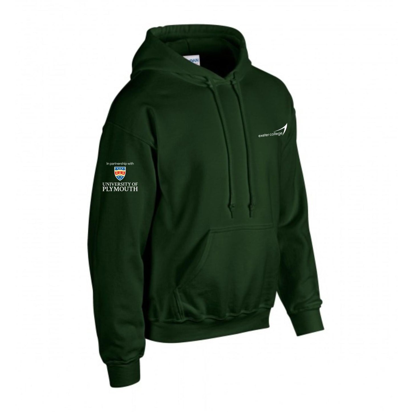 Exeter College Hoodie w/ University of Plymouth Sleeve Logo