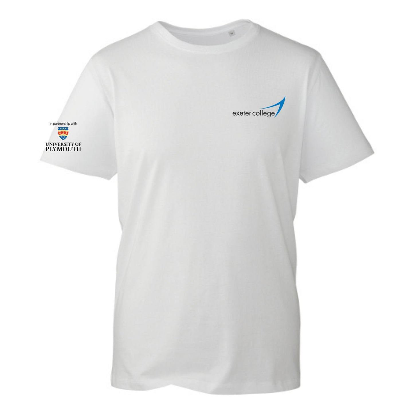 Exeter College T-Shirt w/ University of Plymouth Sleeve Logo