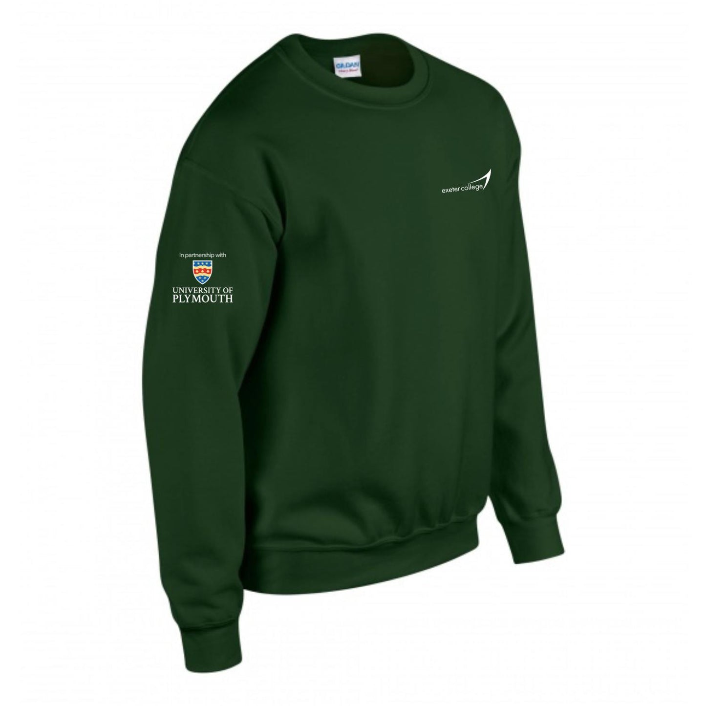 Exeter College Crewneck w/ University of Plymouth Sleeve Logo