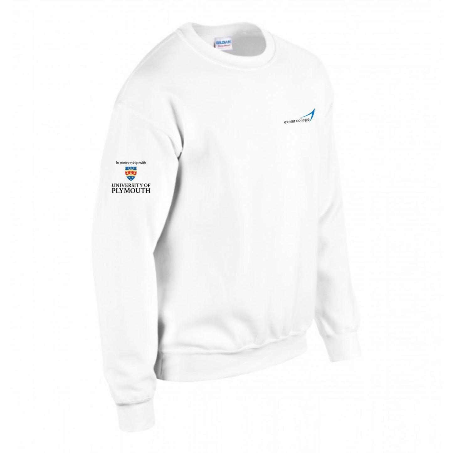 Exeter College Crewneck w/ University of Plymouth Sleeve Logo