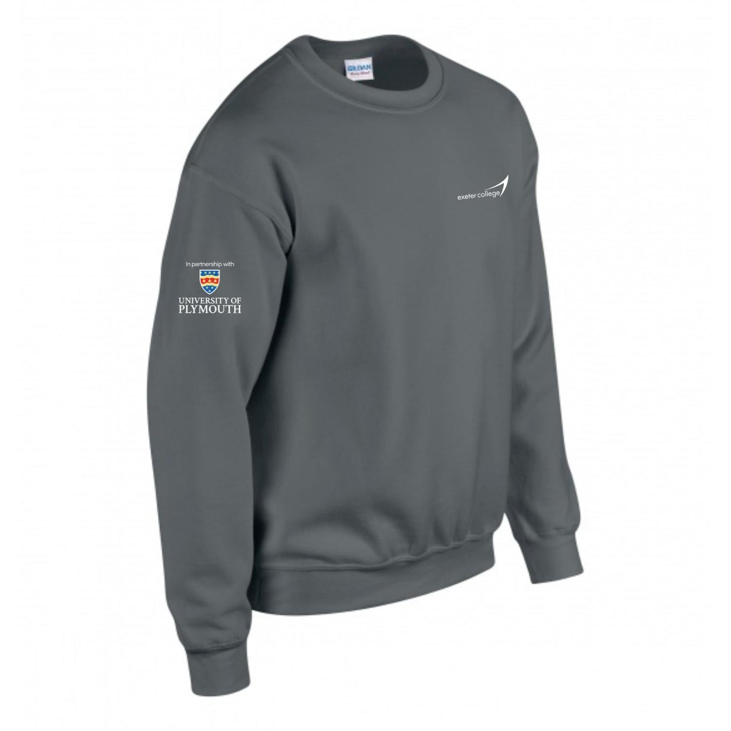 Exeter College Crewneck w/ University of Plymouth Sleeve Logo