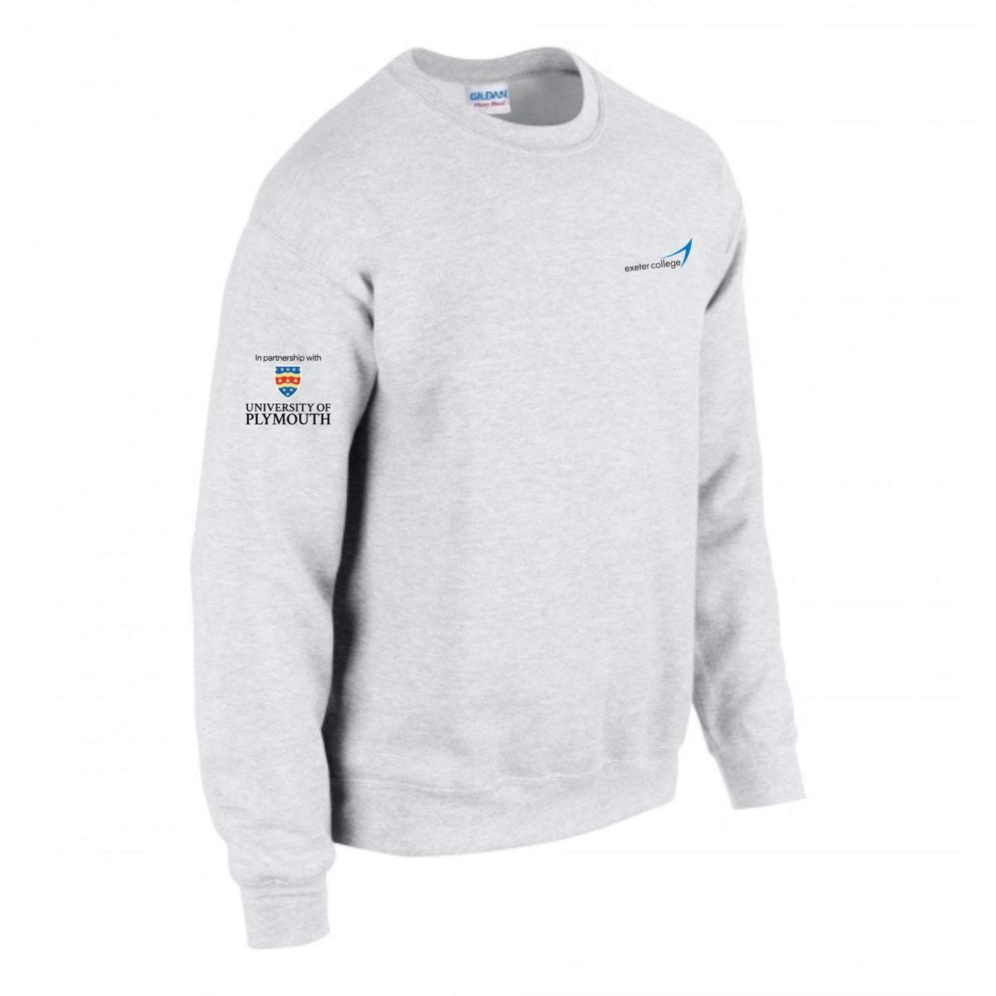 Exeter College Crewneck w/ University of Plymouth Sleeve Logo