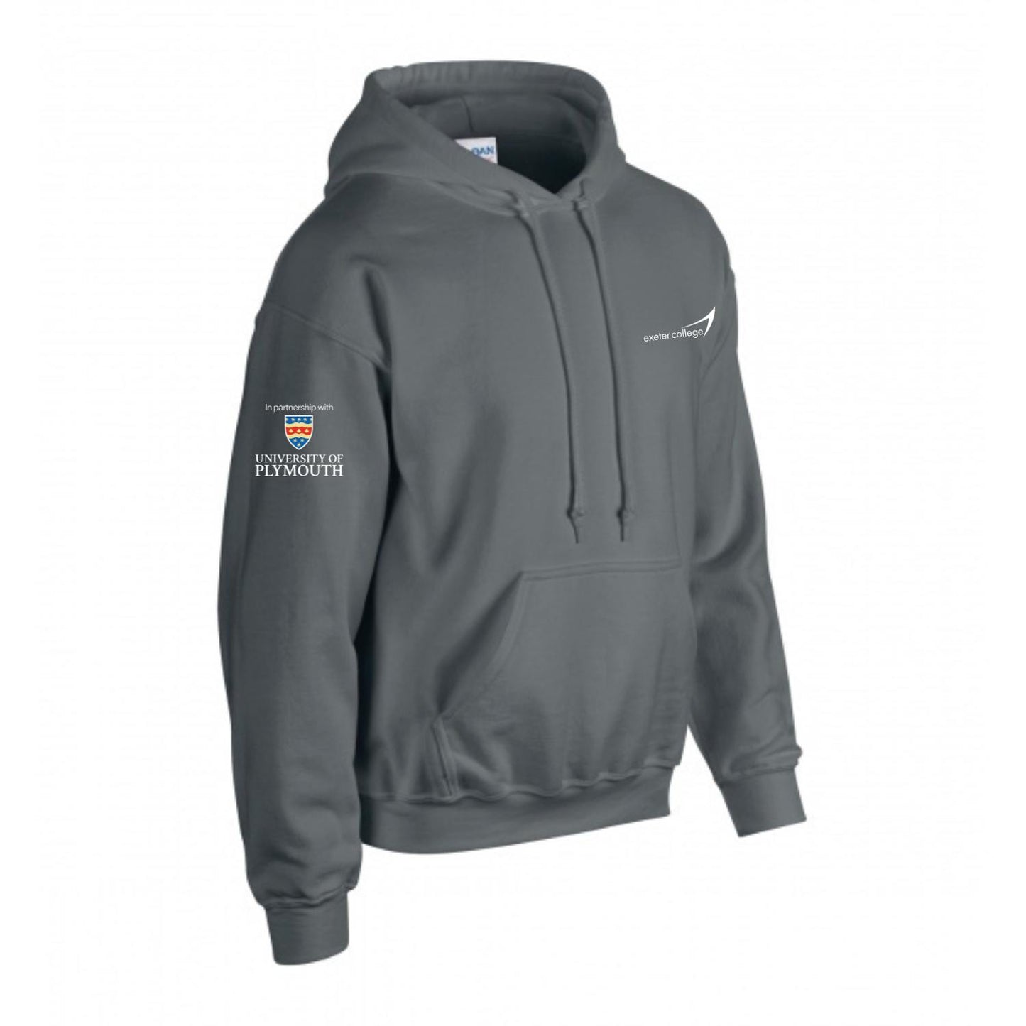 Exeter College Hoodie w/ University of Plymouth Sleeve Logo