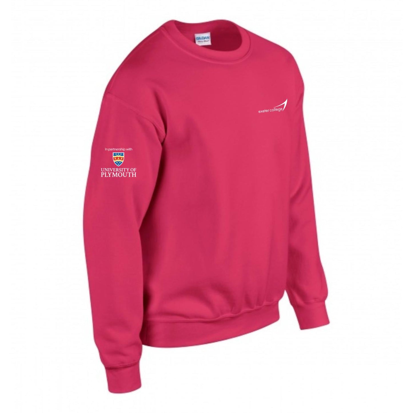 Exeter College Crewneck w/ University of Plymouth Sleeve Logo