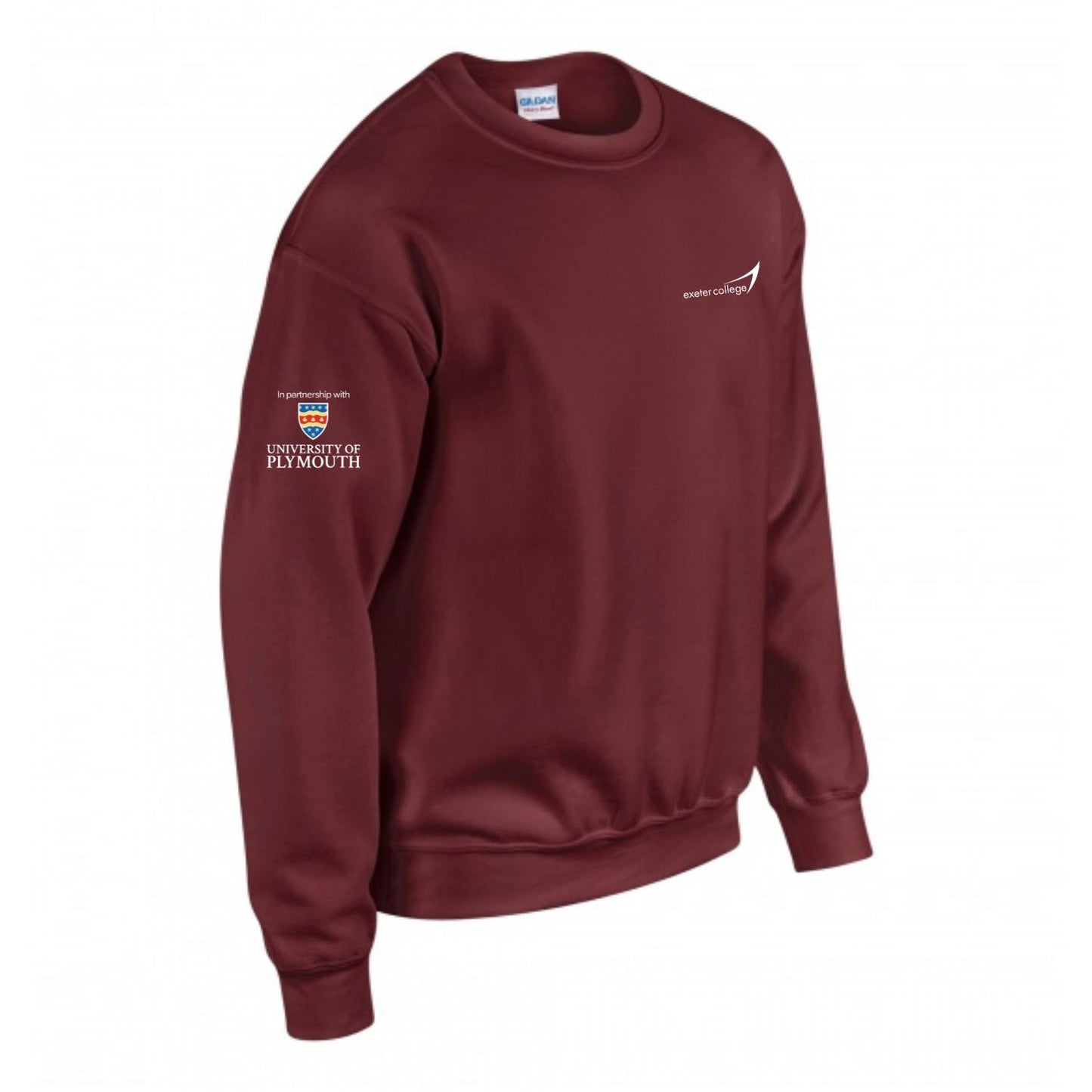 Exeter College Crewneck w/ University of Plymouth Sleeve Logo