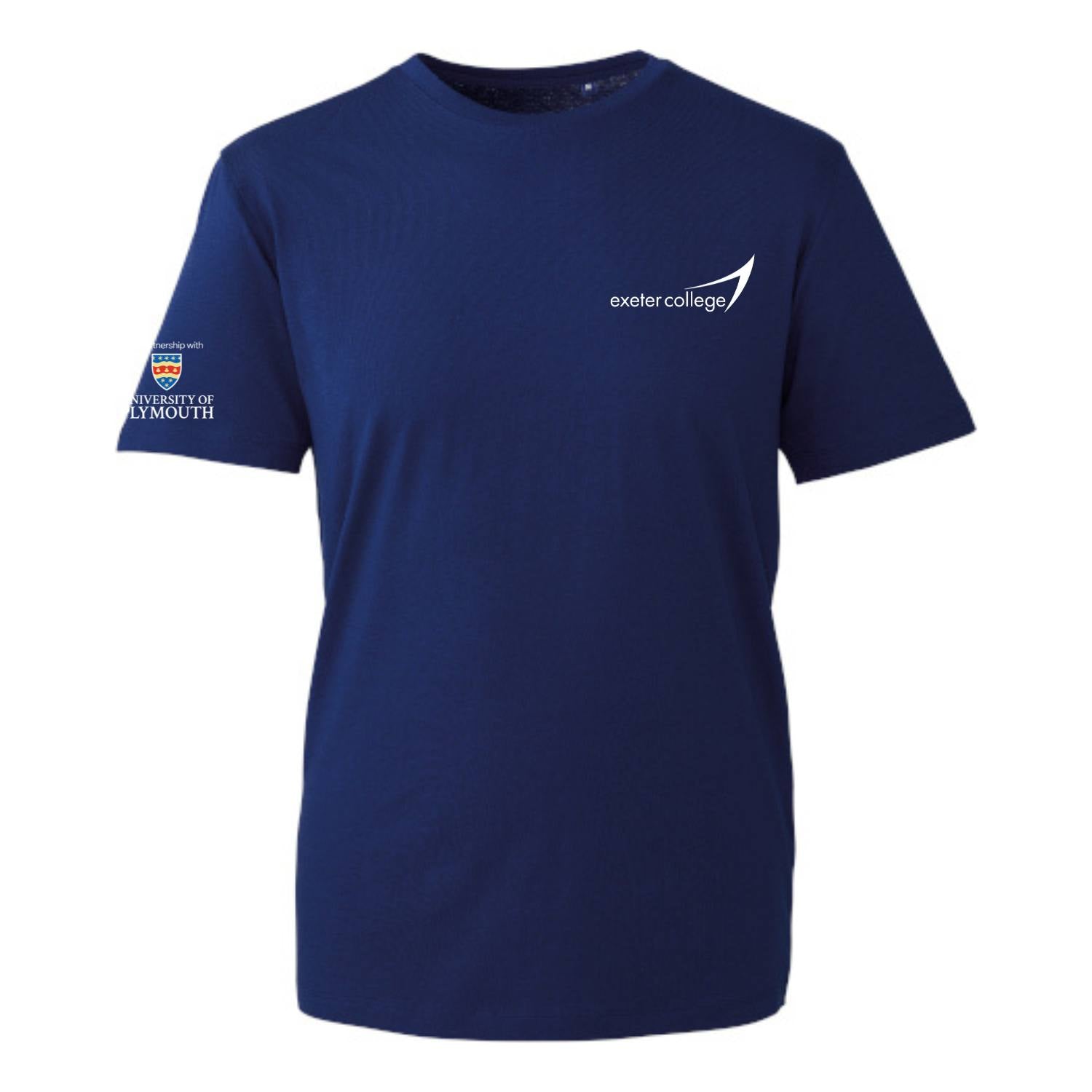 Exeter College T-Shirt w/ University of Plymouth Sleeve Logo
